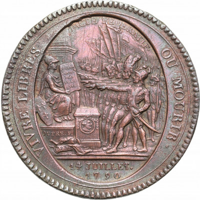 Francja. Medal o wartości 5 sols 1792
