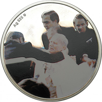 Medal. Jan Paweł II zamach – SREBRO