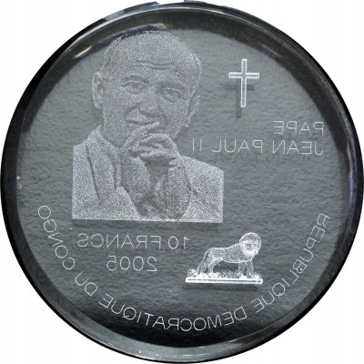 Kongo 10 franków 2005 Papież Jan Paweł II