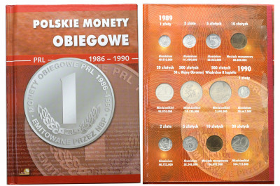 Polskie monety obiegowe 1986-1990 klaser