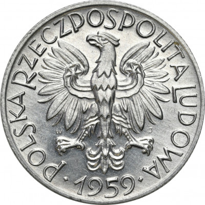 PRL. RYBAK 5 złotych 1959 Al