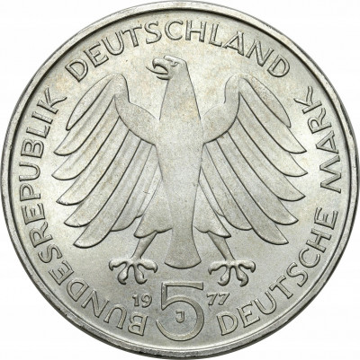 Niemcy 5 marek 1977 J, Carl Friedrich Gauss SREBRO
