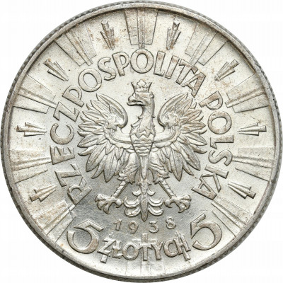 II RP. 5 złotych 1938 Piłsudski - RZADSZE