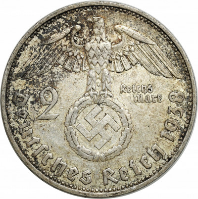III Rzesza 2 Marki 1938 F Hindenburg