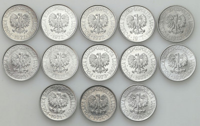 PRL. Aluminium 50 groszy 1970-1977 – 13 szt