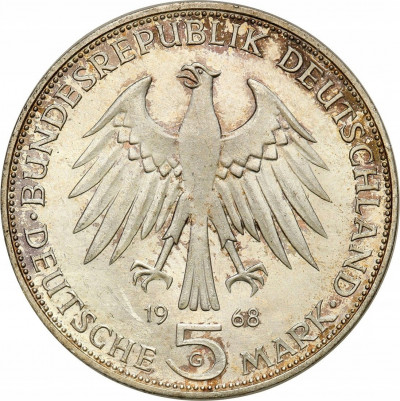 Niemcy 5 marek 1968 G Karlsruhe Johannes Gutenberg