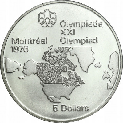 Kanada. 5 dolarów 1974 Olimpiada Montreal - SREBRO