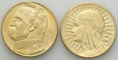 10 złotych 1932 głowa kobiety + Piłsudski 1936