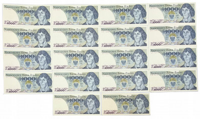 Zestaw Kopernik 1000 złotych 1982 – 54 banknoty