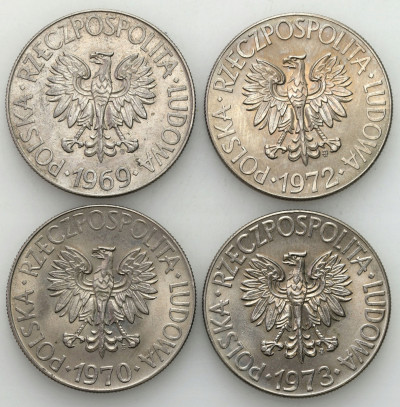 10 złotych 1969- 1973 Kościuszko – zestaw 4 szt.