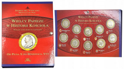 Numizmaty Wielcy Papieże w Historii Kościoła 10szt
