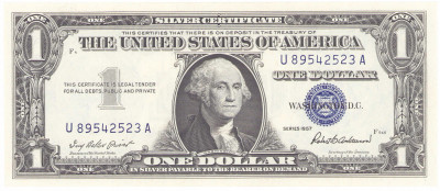 USA. 1 dolar 1957 - niebieska pieczęć