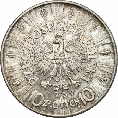 II RP. 10 złotych 1939 Piłsudski - Piękny