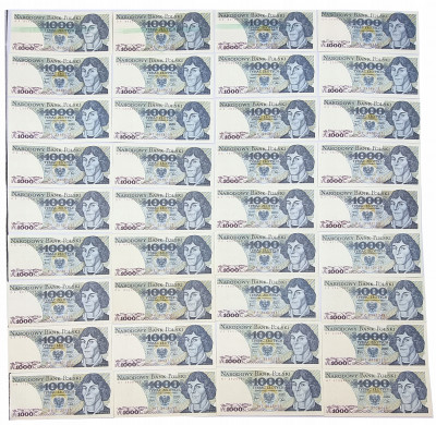 Zestaw Kopernik 1000 złotych 1982 – 54 banknoty