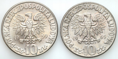 PRL. 10 złotych 1959 i 1965 Kopernik – PIĘKNE