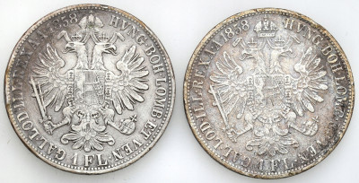 Austria. 1 floren 1858 – zestaw 2 szt
