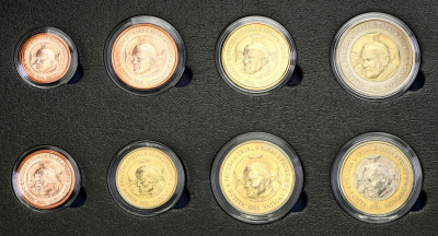 Watykan. SPECIMEN PRÓBA 1 cent-2 euro - lot 8 szt