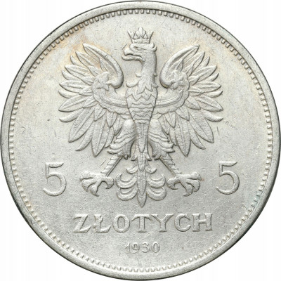 II RP. 5 złotych 1930 Sztandar - ŁADNY