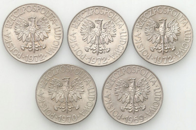 10 złotych 1969- 1972 Kościuszko – zestaw 5 szt.