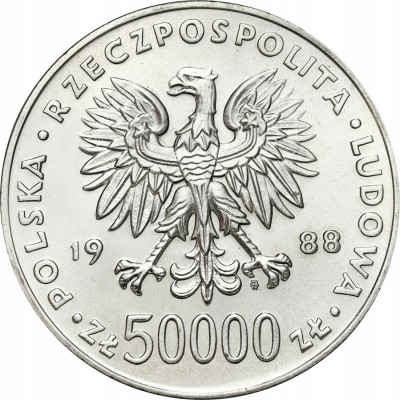 PRL 50000 złotych 1988 Józef Piłsudski - PIĘKNE