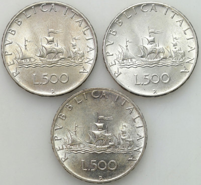 Włochy 500 Lirów 1966 – 3 szt - Piękne