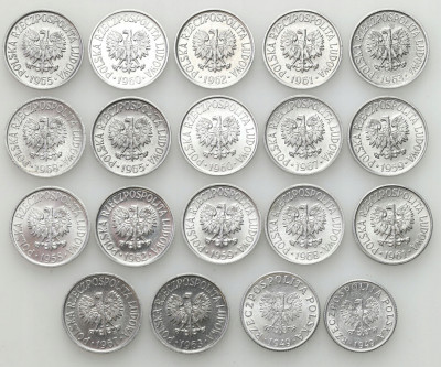 PRL. 5 groszy 1949 - zestaw 19 monet
