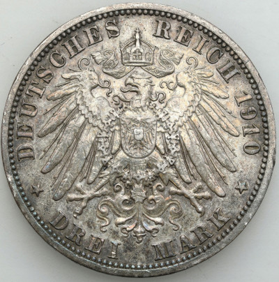 Niemcy, Prusy. Wilhelm II. 3 marki 1910 A, Berlin