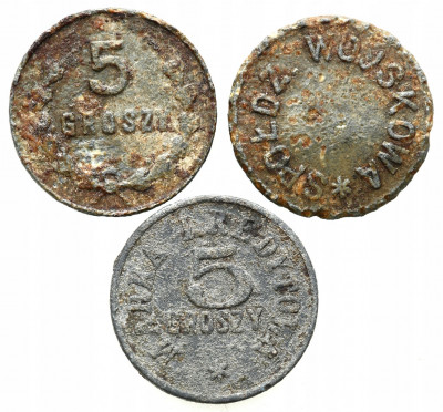 5 groszy, Spółdzielnia Wojskowa, zestaw 3 monet