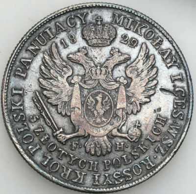Królestwo Polskie. 5 złotych 1829 FH, Warszawa