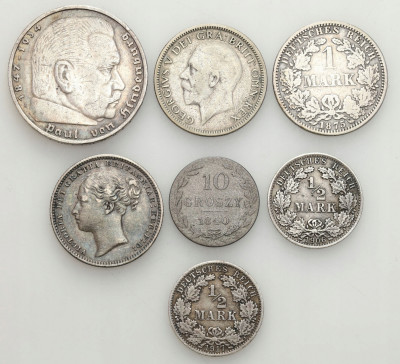Polska, Niemcy, Anglia – Zestaw srebrnych monet