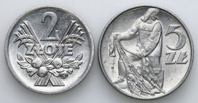 PRL. 2 i 5 złotych 1974, zestaw 2 monet - PIĘKNE