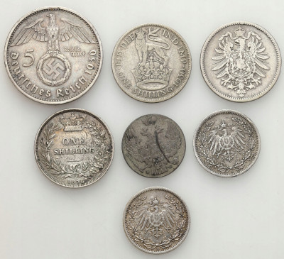Polska, Niemcy, Anglia – Zestaw srebrnych monet