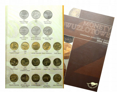Monety dwuzłotowe emitowane w 1995-2008 KOMPLET