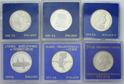 PRL. 50 - 100 złotych 1972 – 1977 - zestaw 6 monet