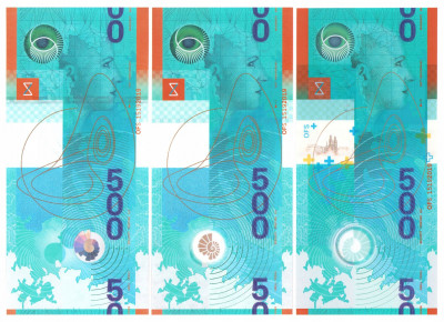 KURZ KINEGRAM Orell Füssli 3 banknoty UNC