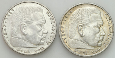 Niemcy. 5 marek Hindenburg 1935-1938 - 2 szt