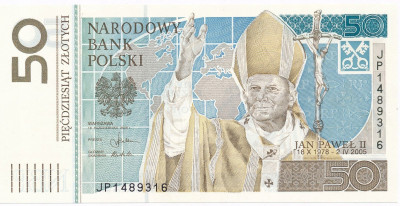 Banknot 50 złotych 2005 Jan Paweł II UNC