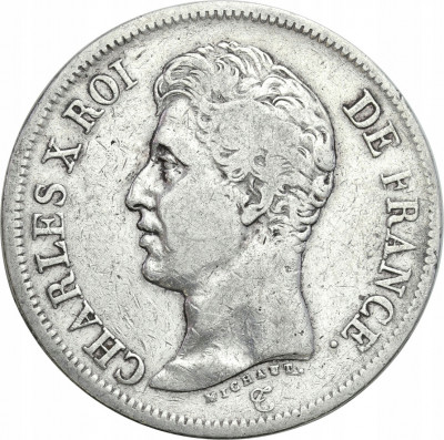 Francja. 5 Franków 1826 Q Charles X - RZADKIE