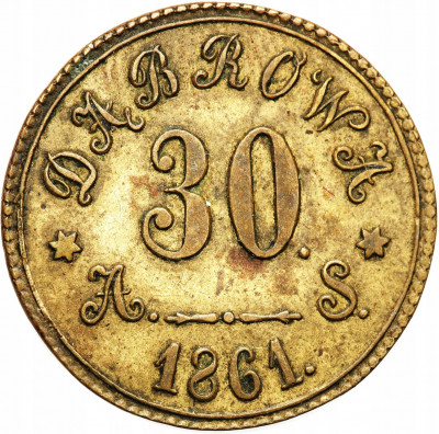 Polska, Dąbrowa. Żeton 1861 o nominale 30