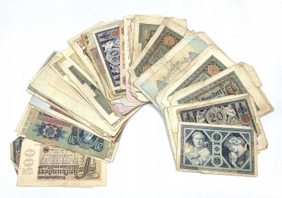 Niemcy, zestaw banknotów, 103 sztuki