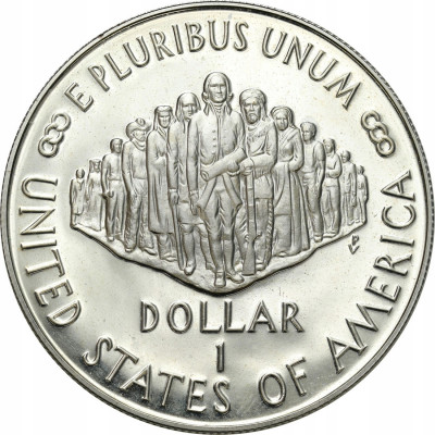 USA 1 dolar 1987 Konstytucja w pudełku - SREBRO