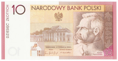 10 złotych 2008 Józef Piłsudski
