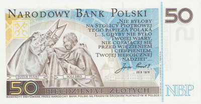Banknot 50 złotych 2005 Jan Paweł II UNC