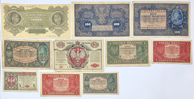 Polska, zestaw 18 banknotów
