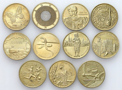 2 złote GN 2000-2012 – PIĘKNE - zestaw 11 szt.