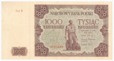 1000 złotych 1947 - seria B