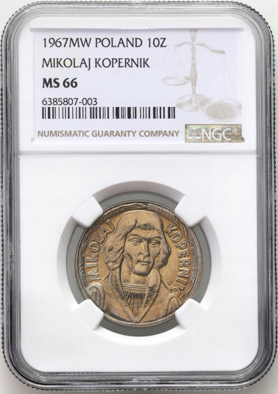 10 złotych 1967 Mikołaj Kopernik NGC MS66