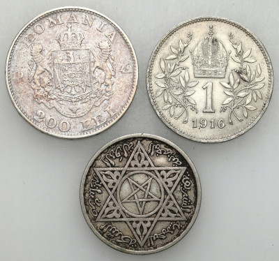 Europa. Monety srebrne, zestaw 3 monet