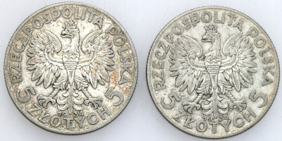 5 złotych 1934 głowa kobiety zestaw 2 szt.