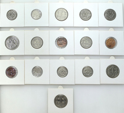 II RP. Zestaw monet groszowych + 1 złoty 1929